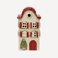 Thumbnail for Tea Light Christmas Stone Villa with Red Shutters