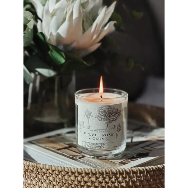 Wildwood Candle - Velvet Rose + Clove – High quality House of Dudley homewares