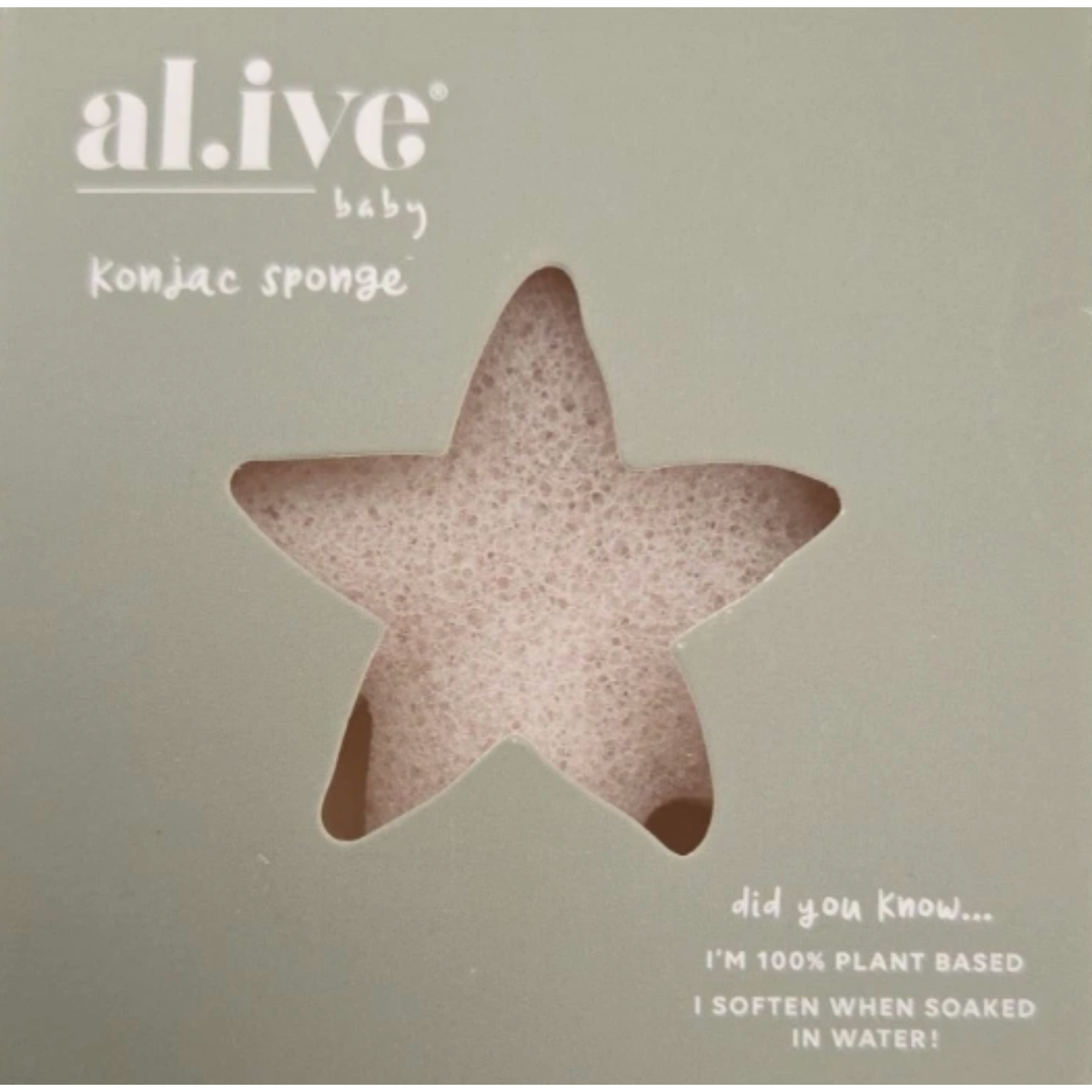 al.ive baby Konjac Sponge in its recyclable box