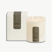 Thumbnail for al.ive Green Pepper and Lotus soy candle 330g shown with its gift box
