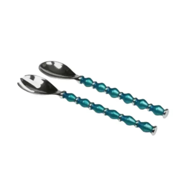Aqua beaded handle salad servers set of two – House of Dudley Adelaide boutique homewares and gifts