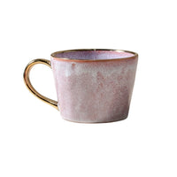 Thumbnail for Indigo Love Ariel mug in Musk, rose-pink and lilac reactive glaze with gold rim and handle