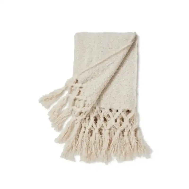 Ava Boucle Tassel Throw | House of Dudley