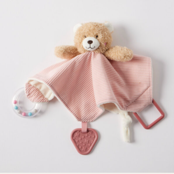 Baby Comforter — Teddy Bear with Teether, Pink