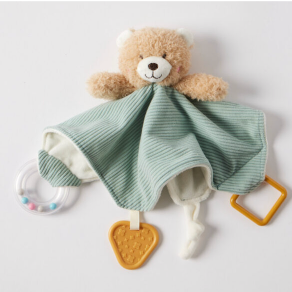 Baby Comforter Teddy Bear with Teether, Sage
