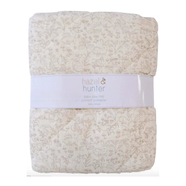 Rabbits quilted baby play mat 100x120cm cotton nursery mat for tummy time