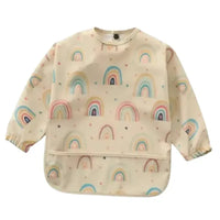 Thumbnail for Baby Smock Bib - Beige Rainbow | House of Dudley