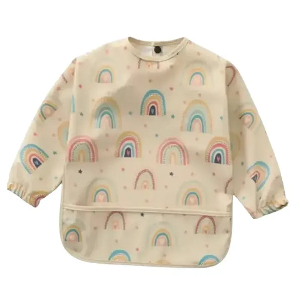Baby Smock Bib - Beige Rainbow | House of Dudley