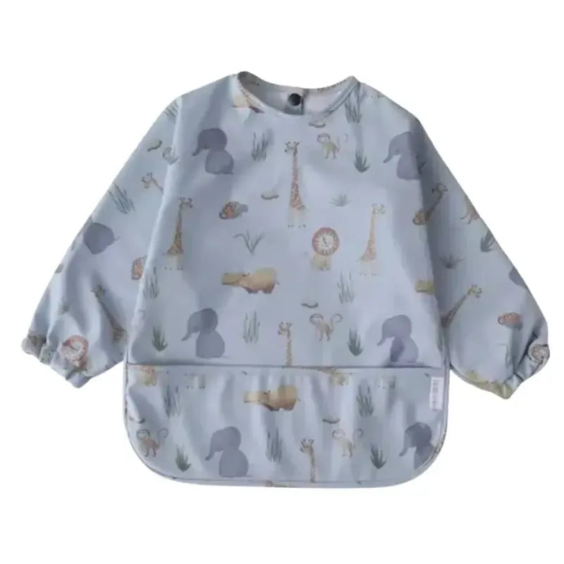 Baby Smock Bib - Blue Safari | House of Dudley