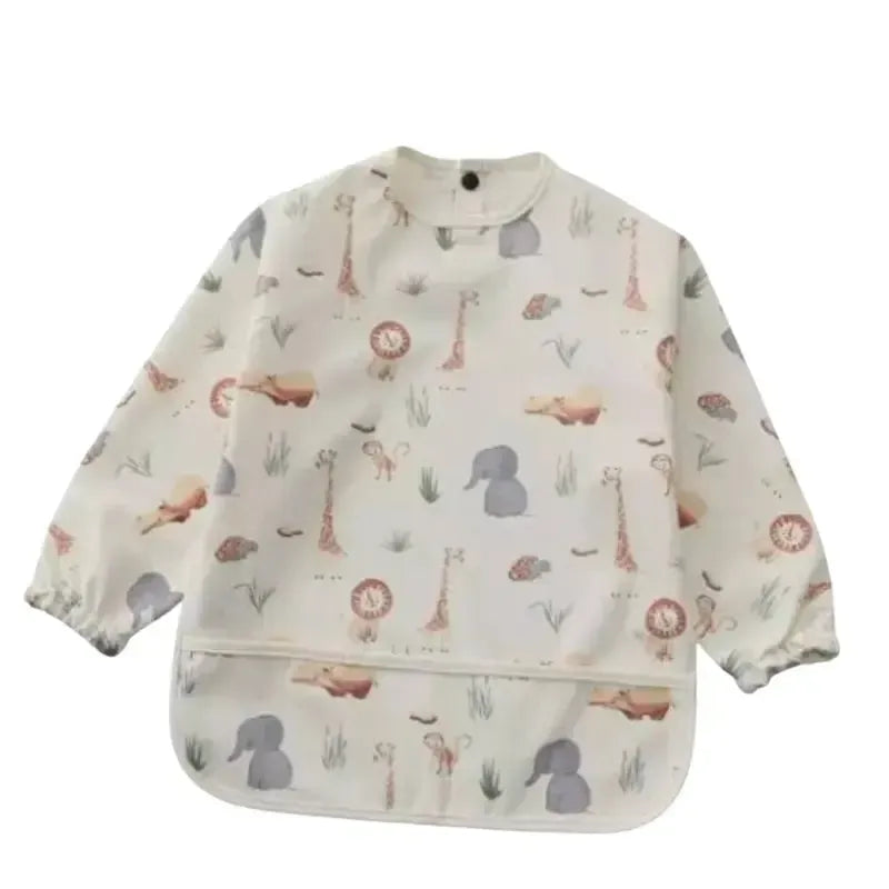 Baby Smock Bib - Light Safari | House of Dudley