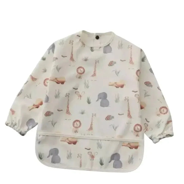 Baby Smock Bib - Light Safari | House of Dudley
