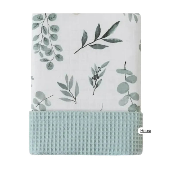 Baby Waffle Blanket - Green Eucalyptus | House of Dudley