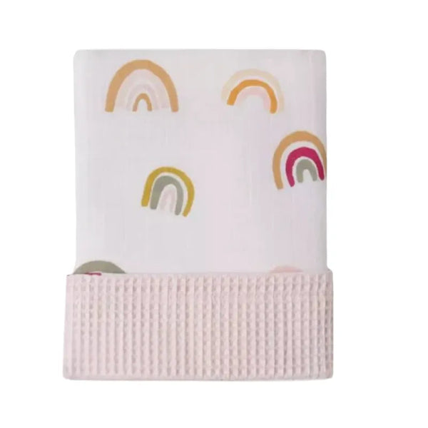 Baby Waffle Blanket - Pink Rainbow | House of Dudley