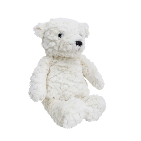 Edmond plush bear in cream with a soft knitted texture