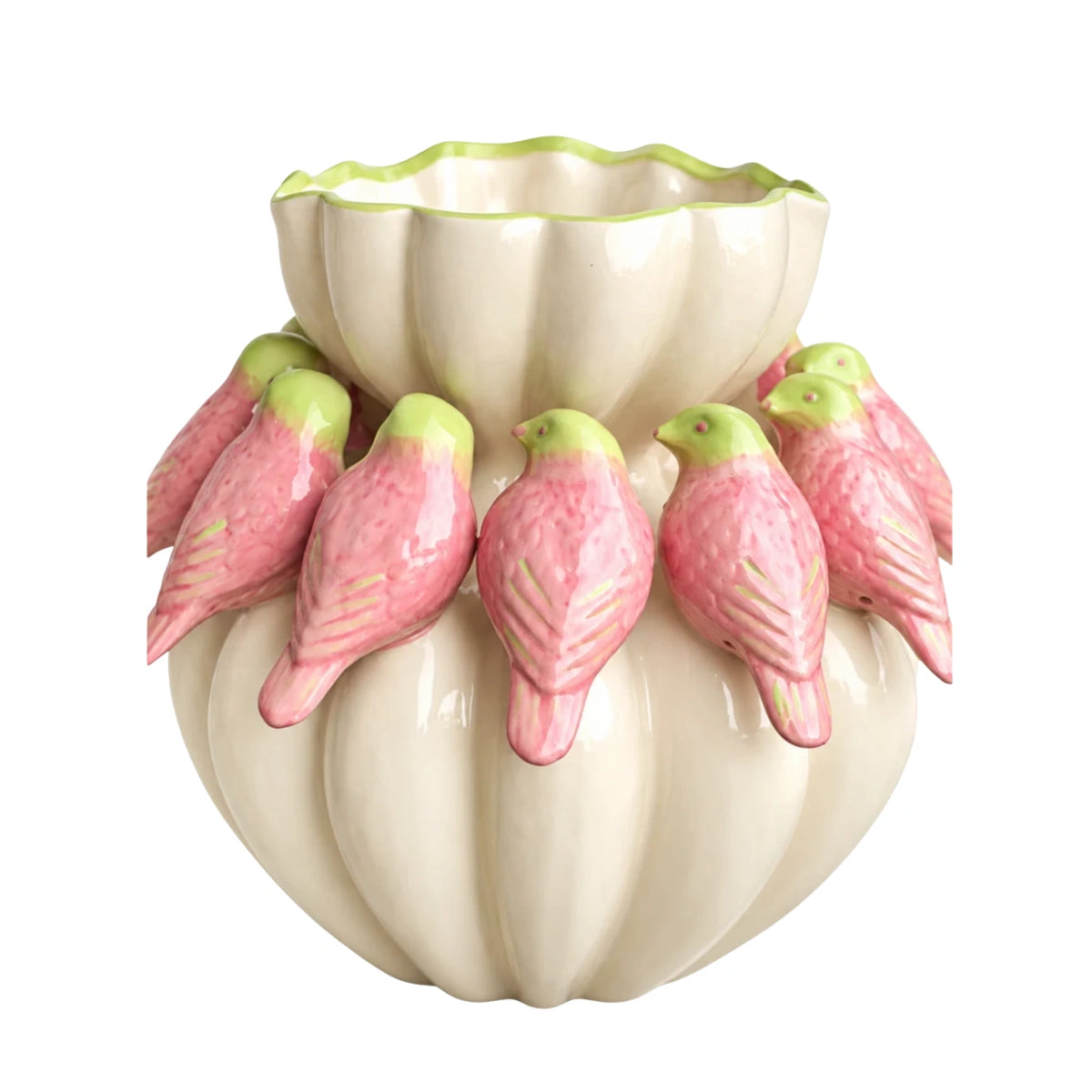 Noss & Co Pink & Green Bird Vase – Large
