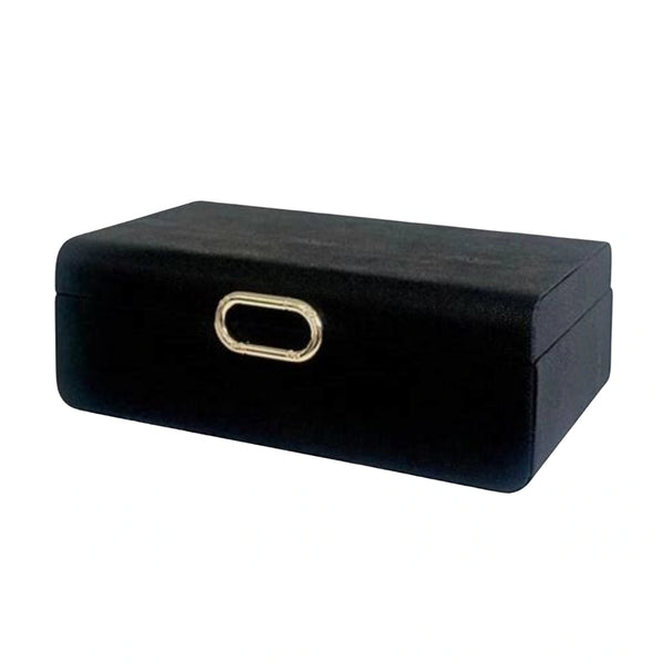 Black Decor Rectangle Box W/ Gold Badge Large 30x18x10cm