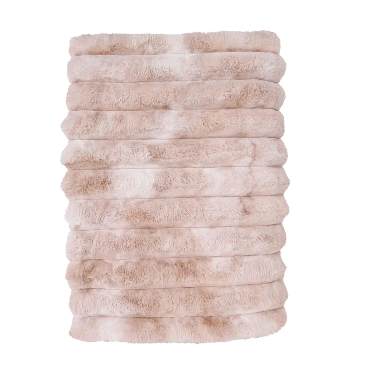 Puffer Lux faux fur blanket in dappled crepe, quilted puffer construction, 150 x 200cm