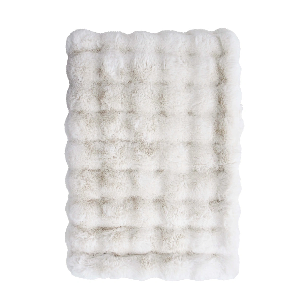 Lux faux fur blanket in Hamptons cream