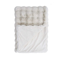 Thumbnail for Hamptons cream lux faux fur blanket, alternate view