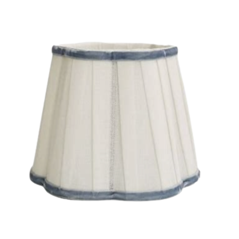 Blue Velvet Trim Scallop Lamp Shade