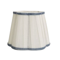 Thumbnail for Blue Velvet Trim Scallop Lamp Shade