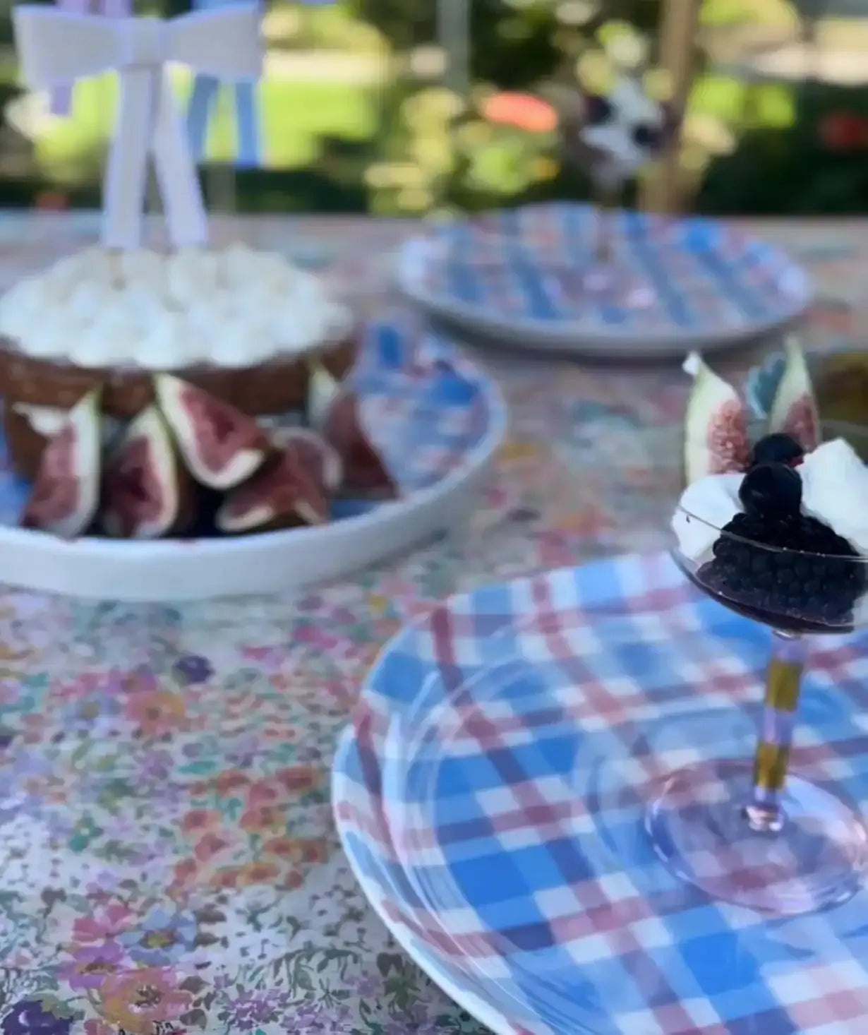 Plate - Cornflower Blue & Pink Gingham | House of Dudley