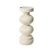 Thumbnail for Gordon Amalfi beige ceramic pillar candle holder with organic textured shape