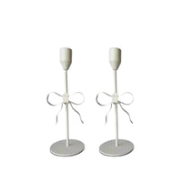 Thumbnail for Bow White Candle Holders Small Pair