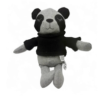 Thumbnail for Cecil Panda soft toy – black and white wool blend panda wearing a hand-knitted merino wool jumper