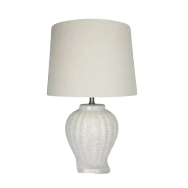 Ceramic Basketweave Table Lamp | House of Dudley