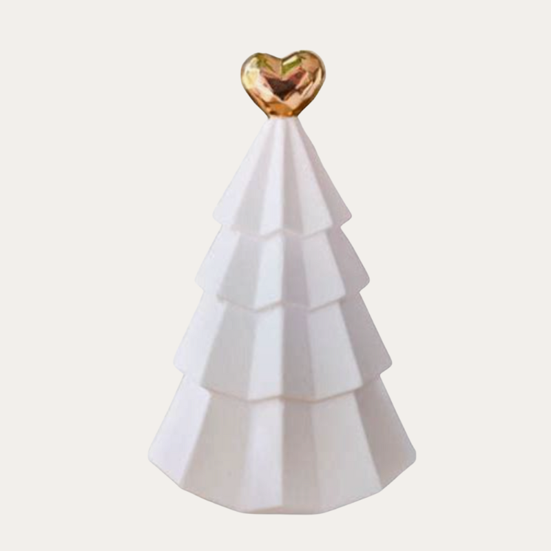 Ceramic Christmas Tree Gold Heart