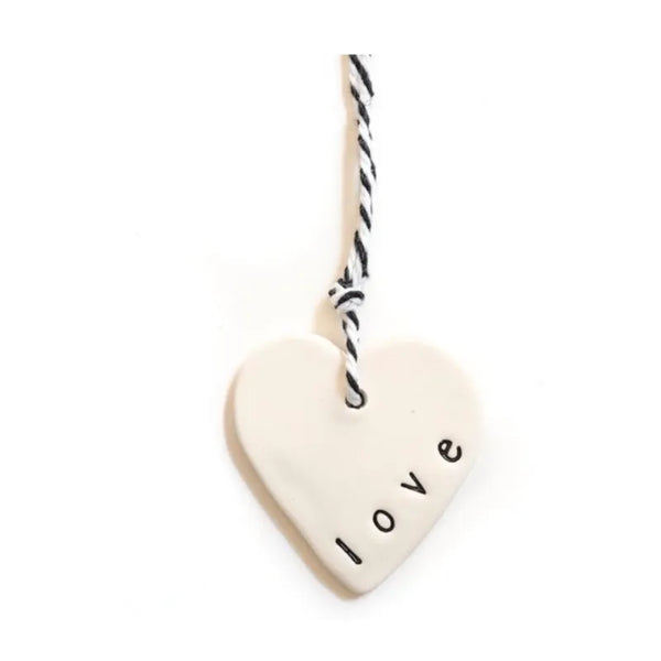Ceramic Heart Tag love – ceramic sentiment gift tag Australia – House of Dudley Adelaide