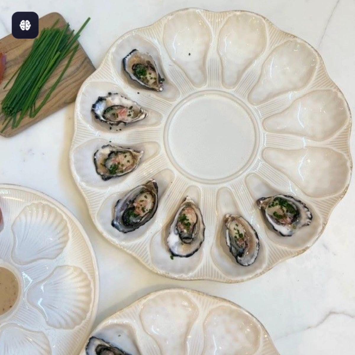 Ceramic Oyster Platter – Antique White