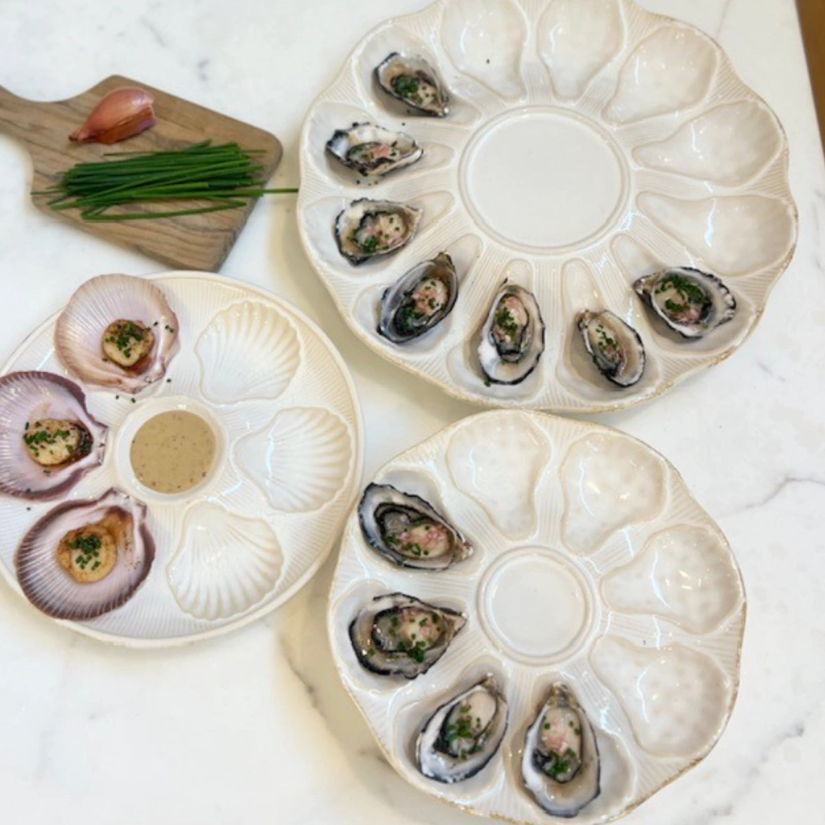Ceramic Oyster Platter – Antique White