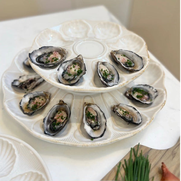 Ceramic Oyster Platter – Antique White