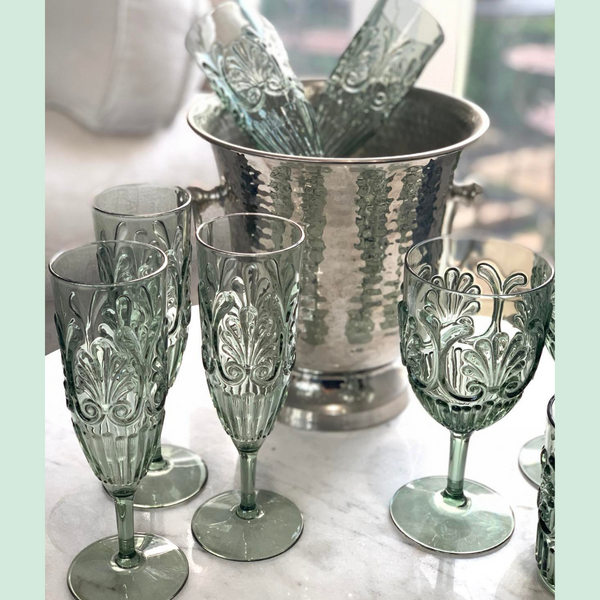 Flemington Acrylic Champagne Flute - Sage Green