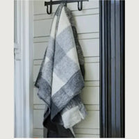 Thumbnail for Chequered Throw Rug - Black and White | House of Dudley