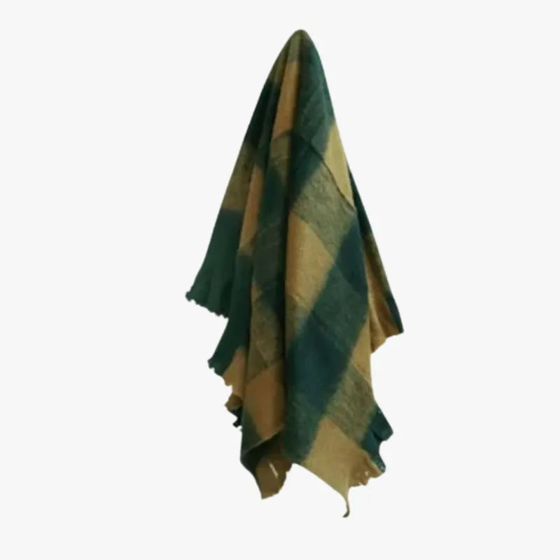 Chequered Throw Rug - Dark Green | House of Dudley