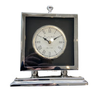Thumbnail for Nickel and black mantel clock