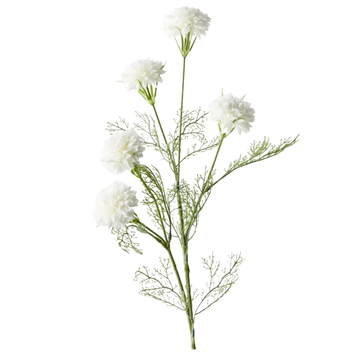 Faux cornflower spray in white