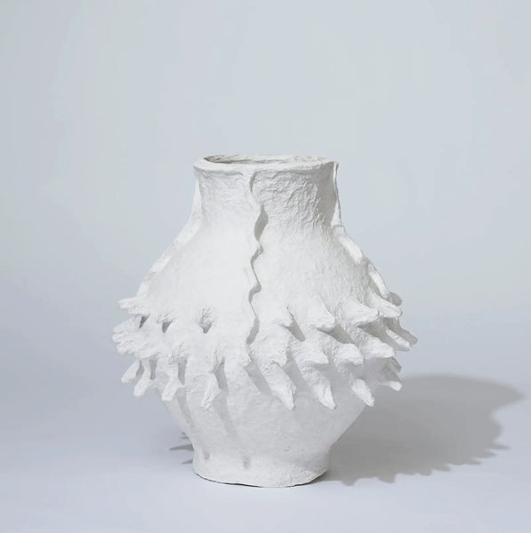 Cotton Mache Seedpod Vessel - Moonlight
