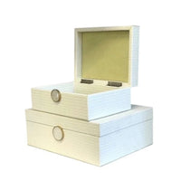 Thumbnail for Cream White Decorative Jewellery Box - Mother of Pearl Latch - Large