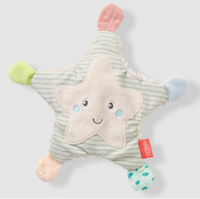 Thumbnail for Flat crinkle starfish baby toy in striped fabric