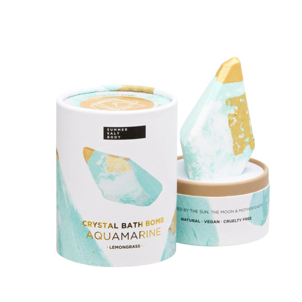 Crystal Bath Bomb – Aquamarine Lemongrass