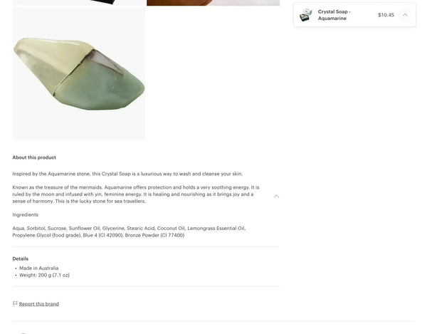 Crystal Soap - AQUAMARINE - Lemongrass