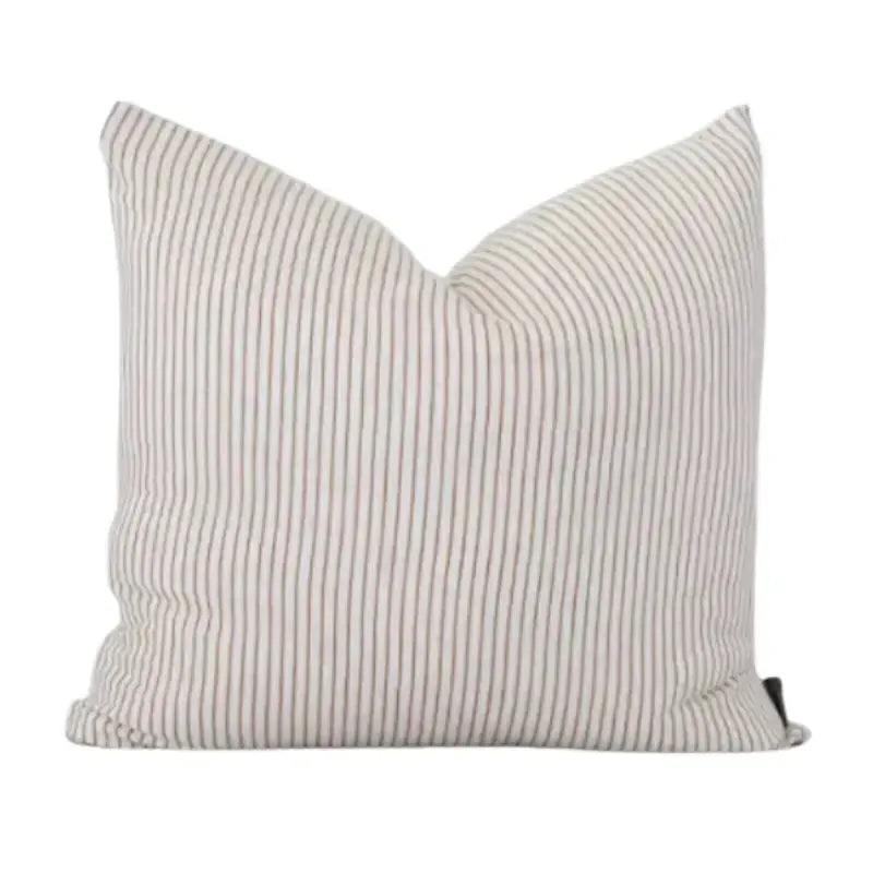 Marina Cushion - Off White / Nutmeg Stripe – Add comfort and style to any space | House of Dudley