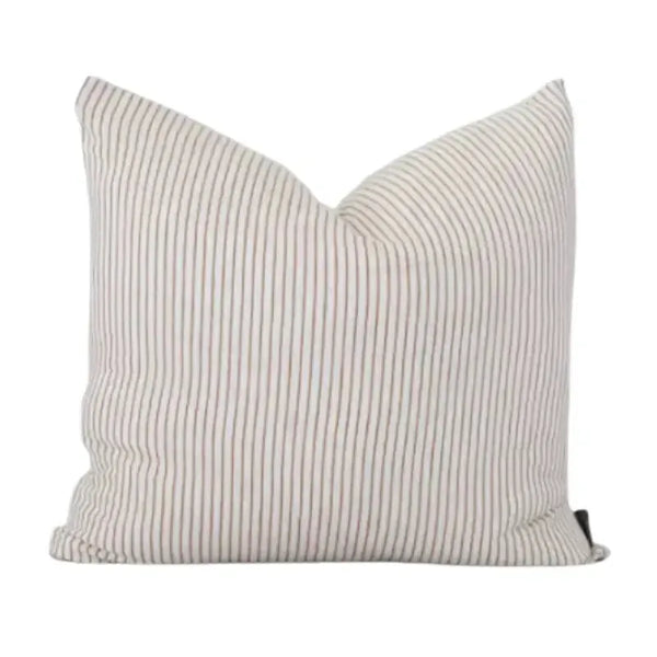 Marina Cushion - Off White / Nutmeg Stripe – Add comfort and style to any space | House of Dudley