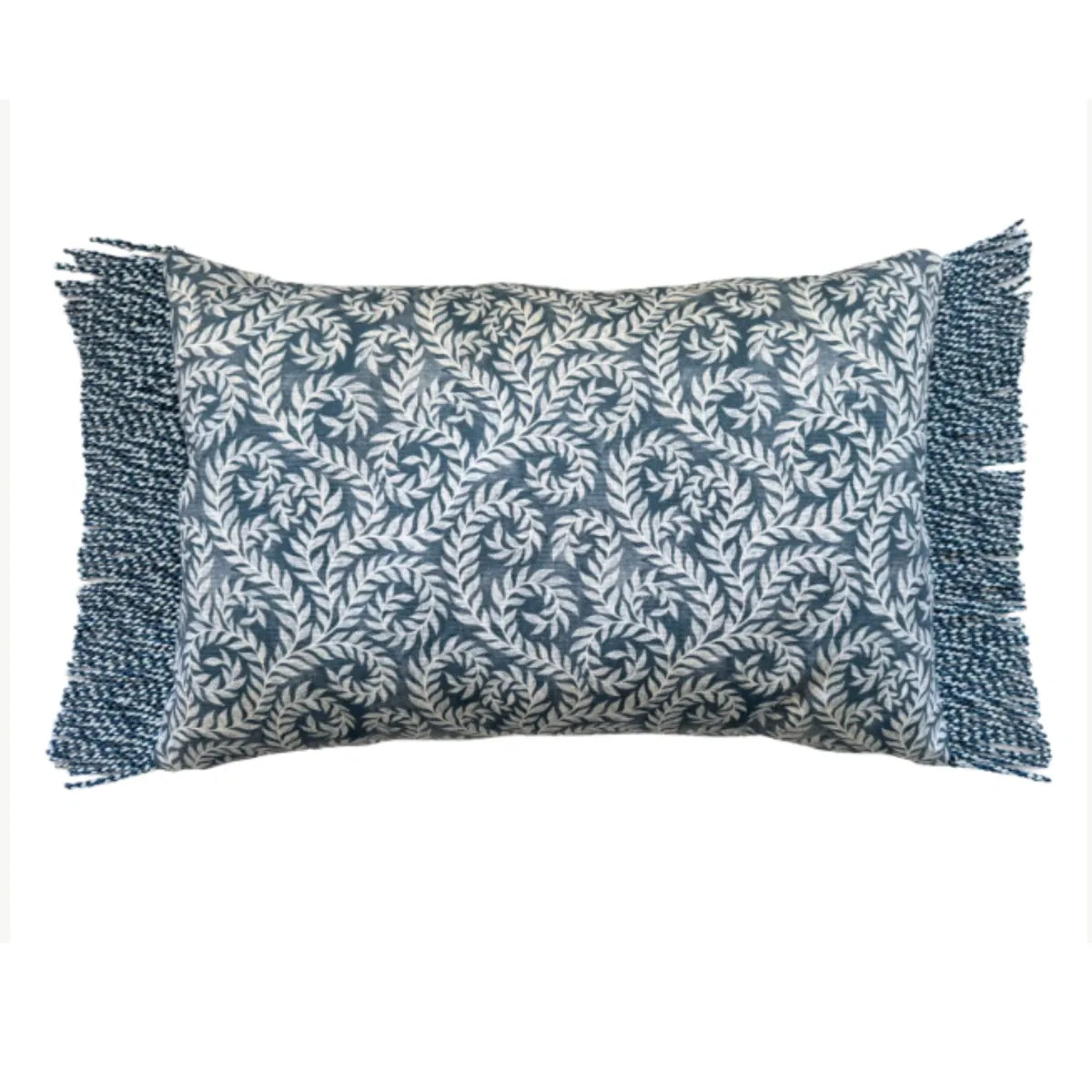 Bullion Fringe Bleu Vine Cushion 40x60cm from House of Dudley