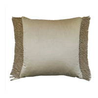 Thumbnail for Bullion Fringe Le Beige Velvet Cushion 50x50cm from House of Dudley