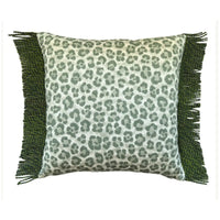 Thumbnail for Bullion Fringe Pistachio Leopard Cushion 50x50cm from House of Dudley